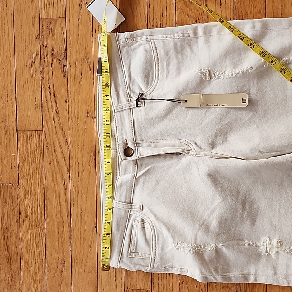 NWT Size 16 Kut from the Kloth Cream Brigitte Ankle Skinny Jeans - Distressed - Picture 7 of 7